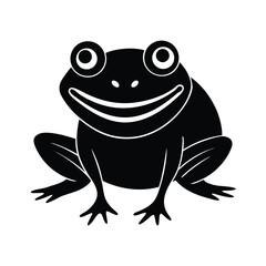frog face smile vector art silhouette