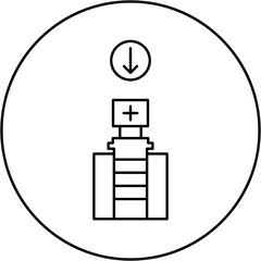 hospital icon design arrow down