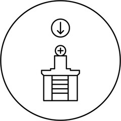 hospital icon design arrow down