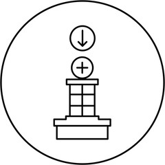 hospital icon design arrow down