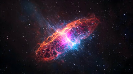 Colorful Explosion Nebula In Deep Space