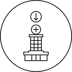 hospital icon design arrow down