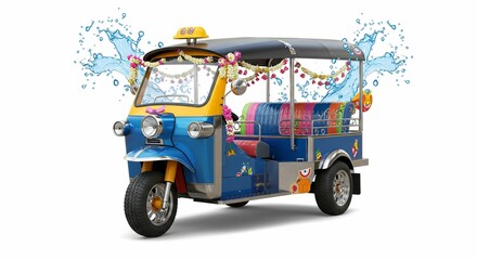 Fototapeta premium tuk tuk on white background