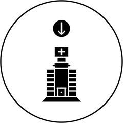 hospital icon design arrow down