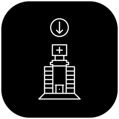hospital icon design arrow down
