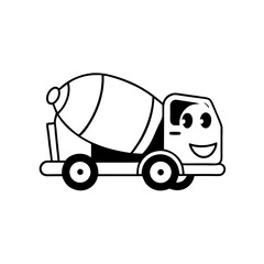 vector illustration of Cement mixer truck 