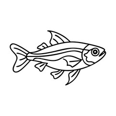 neon tetra fish icon, neon tetra fish vector illustration-simple illustration of neon tetra fish, perfect for neon tetra fish logos and icons