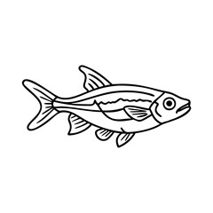 neon tetra fish icon, neon tetra fish vector illustration-simple illustration of neon tetra fish, perfect for neon tetra fish logos and icons