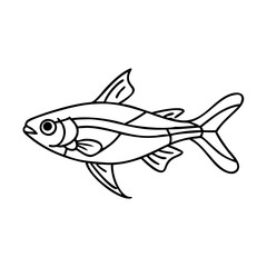 neon tetra fish icon, neon tetra fish vector illustration-simple illustration of neon tetra fish, perfect for neon tetra fish logos and icons