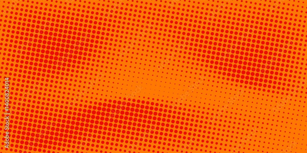 Poster dots halftone orange color pattern gradient texture with technology digital background. dots pop art