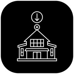 hospital icon design arrow down