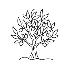 Obraz premium olive tree icon, olive tree vector illustration-simple illustration of olive tree, perfect for olive tree logos and icons