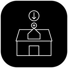 hospital icon design arrow down