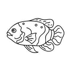 oscar fish icon, oscar fish vector illustration-simple illustration of oscar fish, perfect for oscar fish logos and icons
