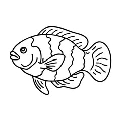 oscar fish icon, oscar fish vector illustration-simple illustration of oscar fish, perfect for oscar fish logos and icons