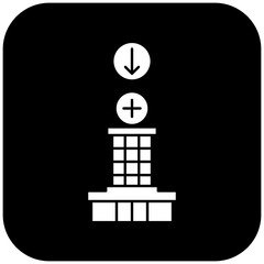 hospital icon design arrow down