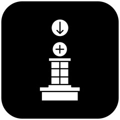 hospital icon design arrow down