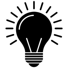 light bulb idea icon vector art silhouette