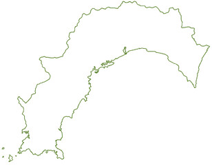 高知県　地図　白　イラスト