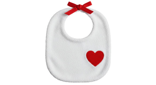 Isolated baby bib with heart