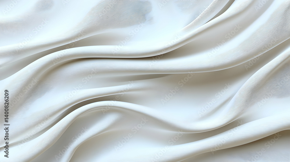Poster White Fabric Texture With Subtle Pattern