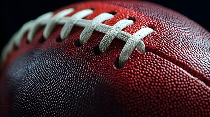 Close-up view of a football showcasing its textured surface and laces before an important game