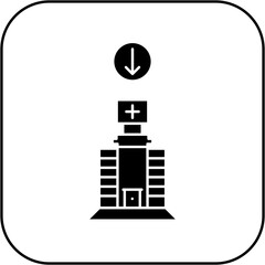 hospital icon design arrow down