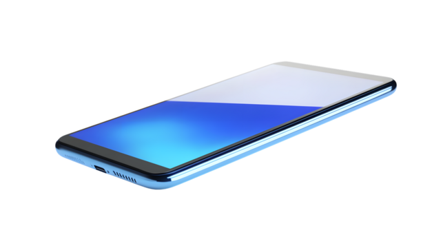 Modern Floating Smartphone Display on White Background for Professional Marketing Presentations