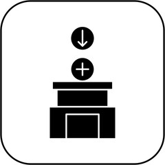 hospital icon design arrow down