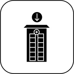 hospital icon design arrow down