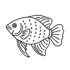 pearl gourami fish icon, pearl gourami fish vector illustration-simple illustration of pearl gourami fish, perfect for pearl gourami fish logos and icons