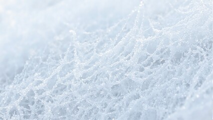 Obraz premium Glistening frost on intricate spiderweb delicate ice patterns on white backdrop Macro beauty in nature concept