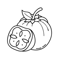 persimmon fruit icon, persimmon fruit vector illustration-simple illustration of persimmon fruit, perfect for persimmon fruit logos and icons