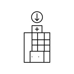 hospital icon design arrow down