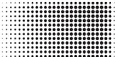 Grunge halftone gradient background. Faded grit noise texture. White and black sand wallpaper. Retro pixelated backdrop. Anime or manga style comic overlay. Vector graphic modern art