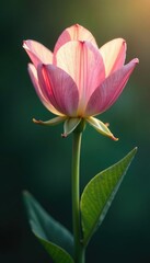 Fototapeta premium Single flower with intricate details and soft light, glow, delicate