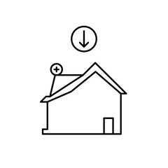 hospital icon design arrow down