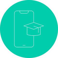Mobile Learning icon single vector illustration
