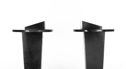 black conference podium isolated on white background