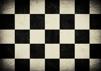 Fototapeta premium Distressed Black and White Checkerboard Grunge Texture Background