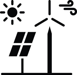 Renewable Energy Solid Icon Style 