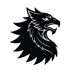 griffin head vector art silhouette