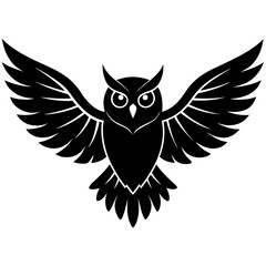 Obraz premium owl wide wings vector art silhouette