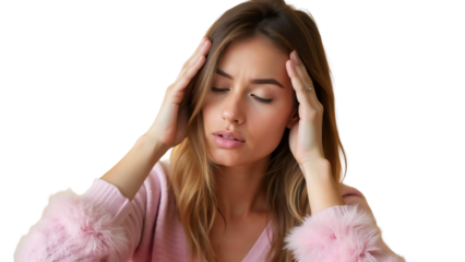 Young woman with headache