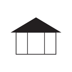 A black and white house icon