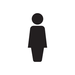 a woman icon vector black and white image design