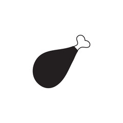a chicken leg black silhouette icon design