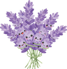 Laughing Lavender Sprigs in a Group Hug