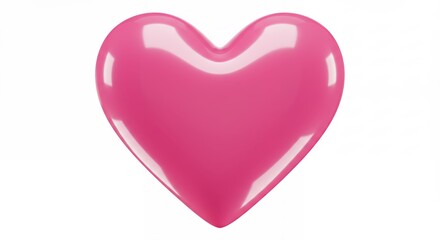 Obraz premium Glossy pink heart symbol capturing feelings of love and affection