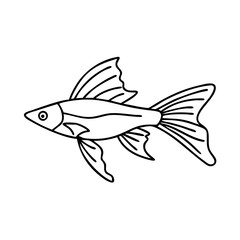 swordtail fish icon, swordtail fish vector illustration-simple illustration of swordtail fish, perfect for swordtail fish logos and icons